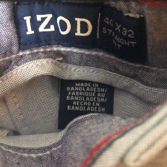 Izod Men's Blue Straight Fit Dress Pants Size 40x32 - Picture 2 of 4